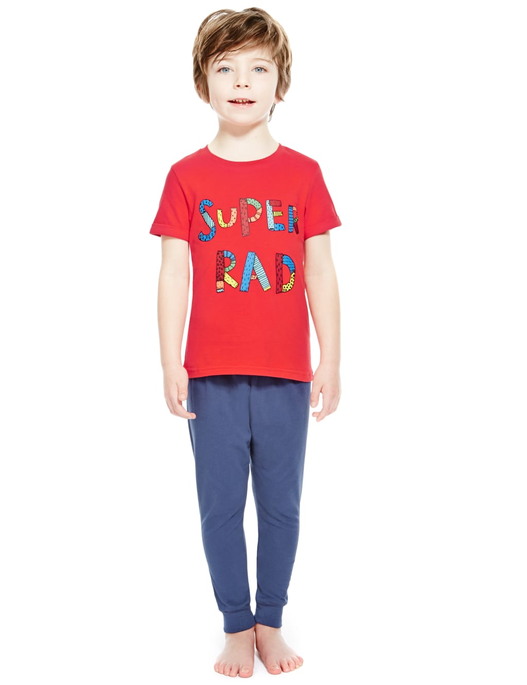 Pure Cotton Super Rad Slogan Pyjamas (1-8 Years) 1 of 4