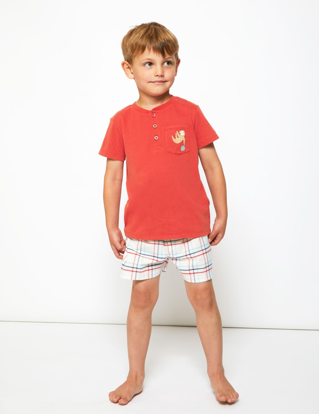 2 Pack Pure Cotton Sloth Short Pyjama Sets 1 7 Yrs M S