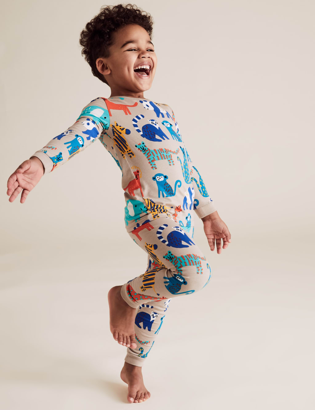 Cotton Animal Print Pyjama Set (1-7 Yrs) 1 of 4
