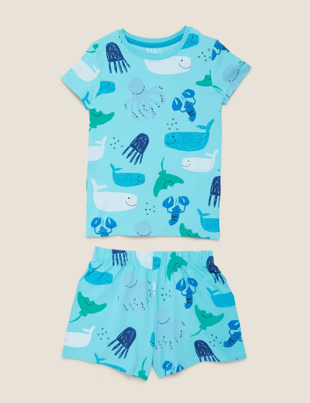 Cotton Sea Life Short Pyjamas (1-7 Yrs) 2 of 4