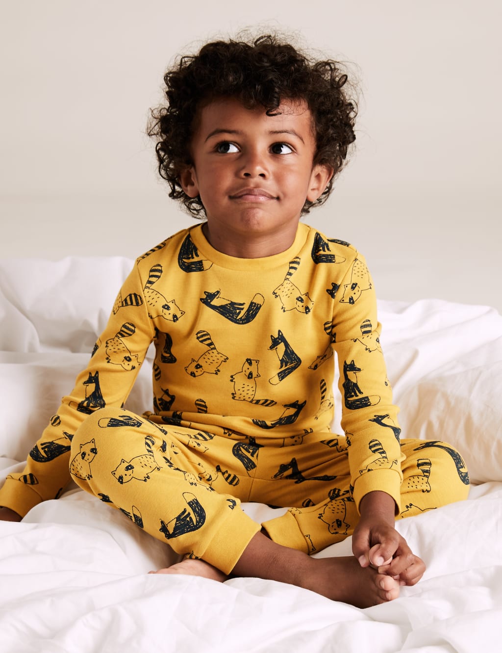 3 Pack Cotton Fox Racoon Pyjama Sets 1 7 Yrs M S