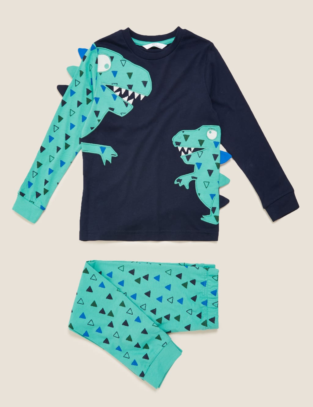 Pure Cotton Dinosaur Pyjama Set (1-7 Yrs) 2 of 4