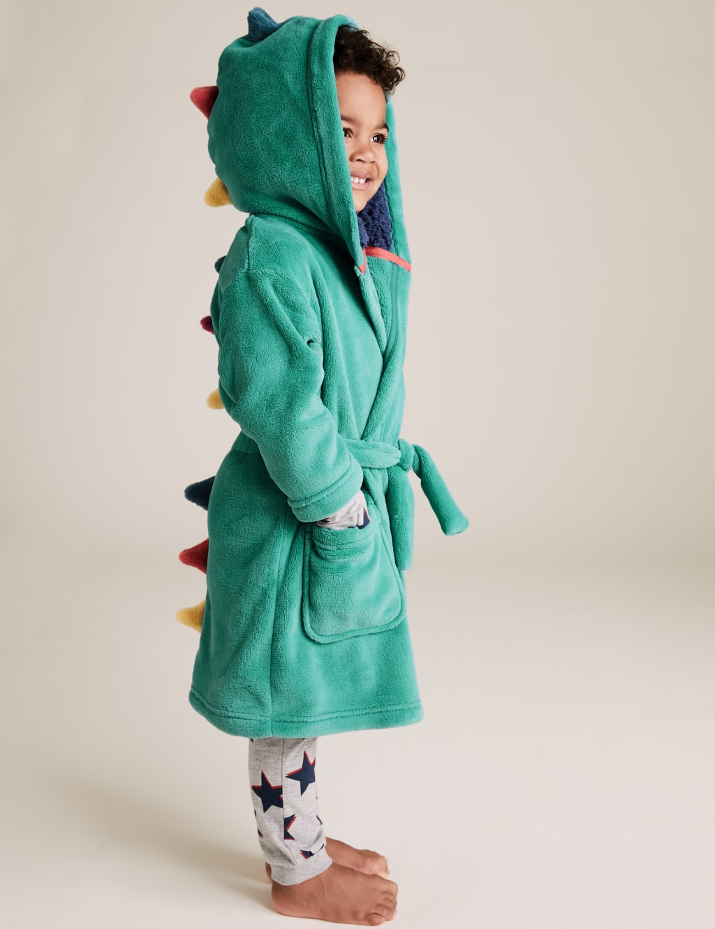 Fleece Dinosaur Dressing Gown 1 7 Yrs M S