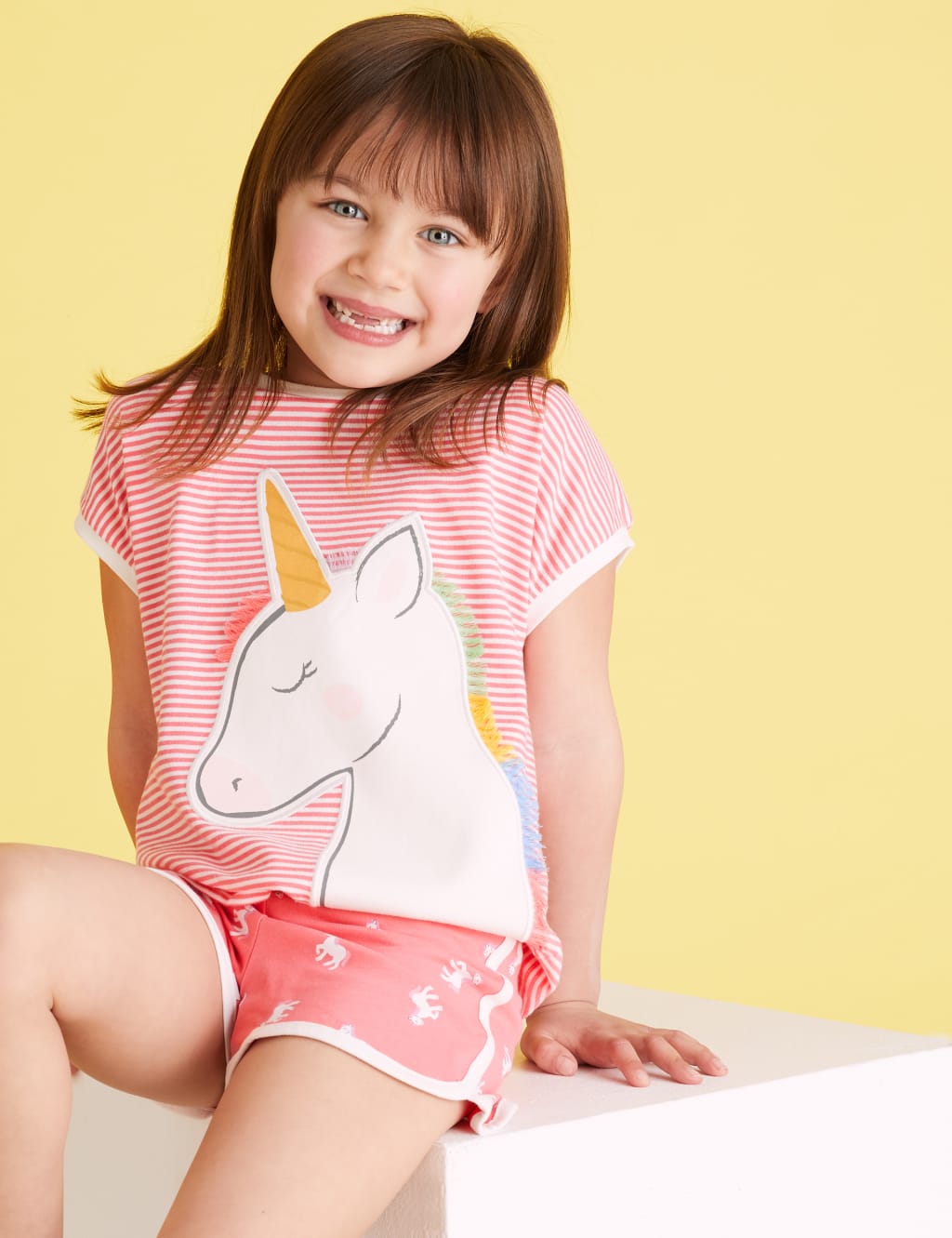Pure Cotton Unicorn Short Pyjama Set (1-7 Yrs) 1 of 5