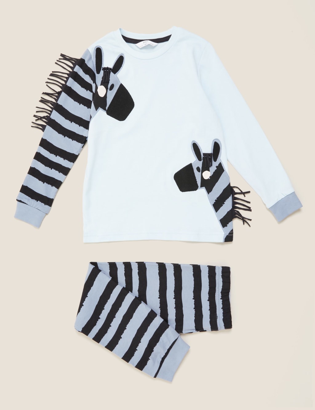 Pure Cotton Zebra Pyjama Set (1-7 Yrs) 2 of 4