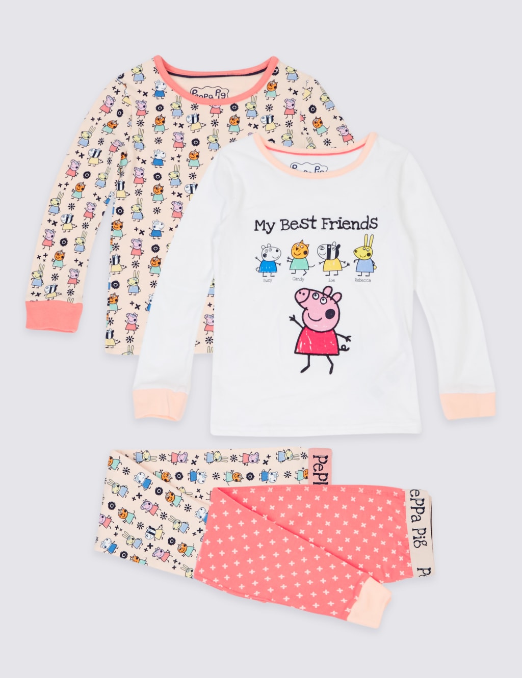 2 Pack Cotton Rich Peppa Pig Pyjamas 1 7 Years M S