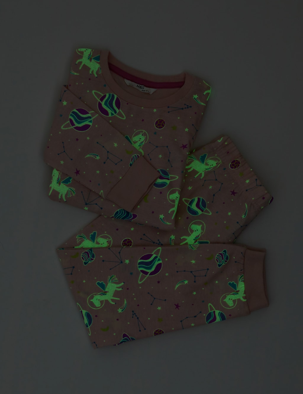 Pure Cotton Glow in the Dark Unicorn Pyjamas (1-8 Yrs) 3 of 6