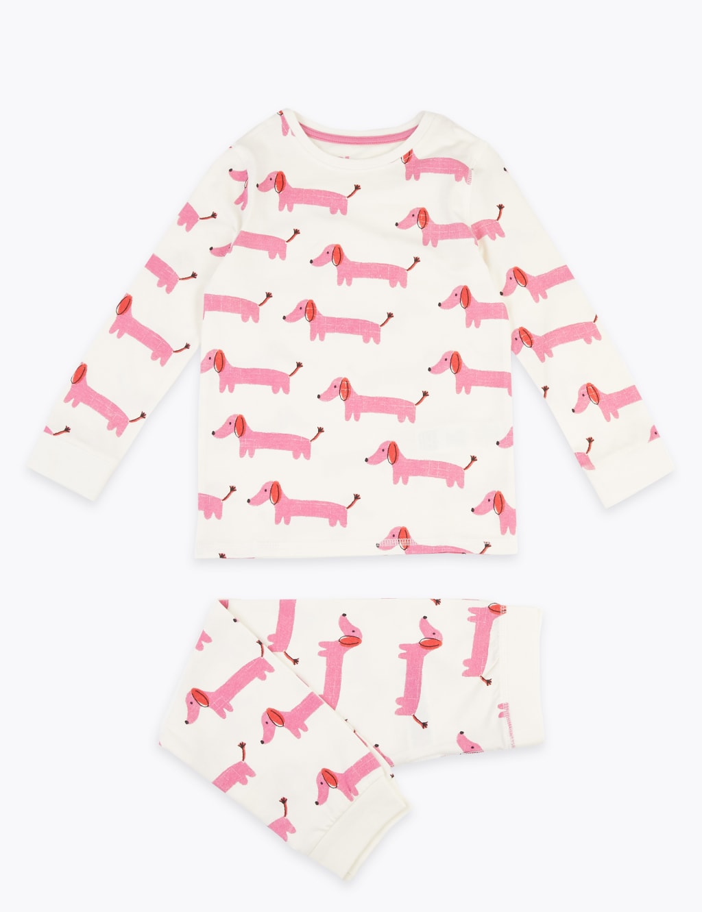 Cotton Rich Sausage Dog Print Pyjama Set 1 7 Years M S