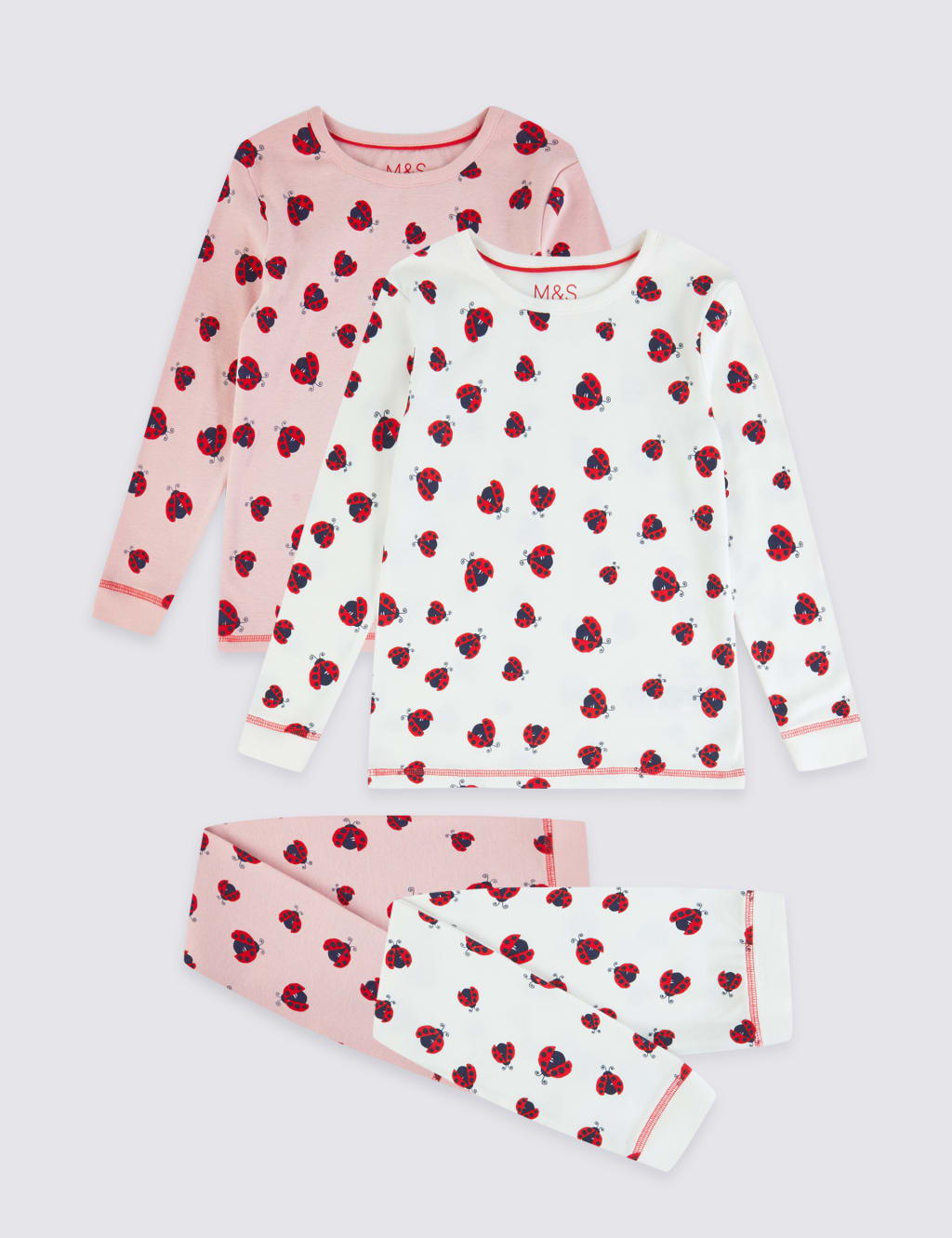 2 Pack Ladybird Pyjama Set 1 7 Years M S