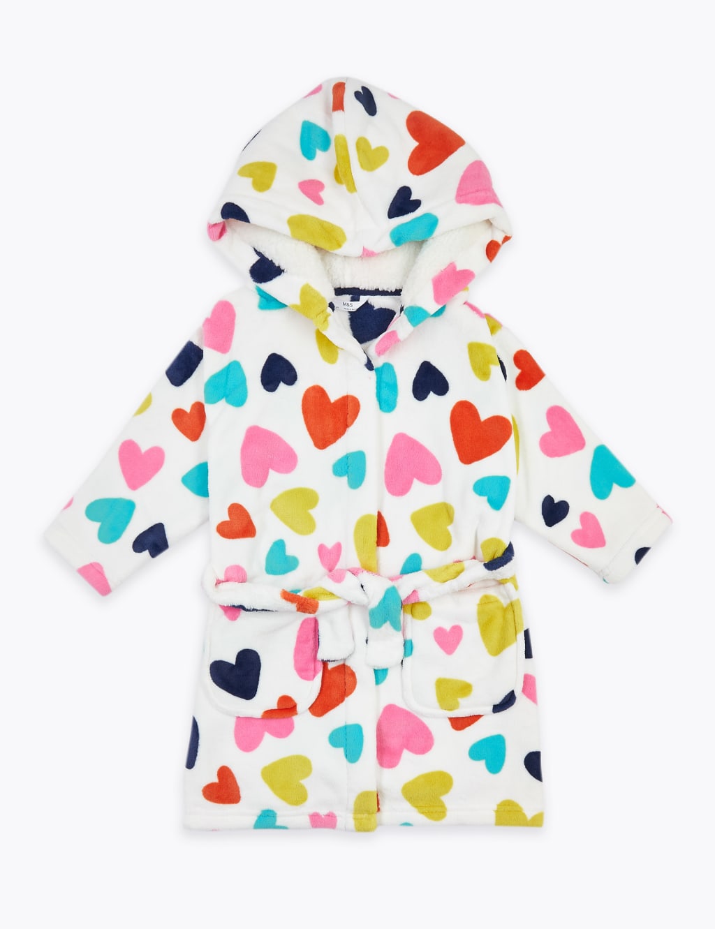 Fleece Heart Print Dressing Gown (1-7 Yrs) 2 of 4