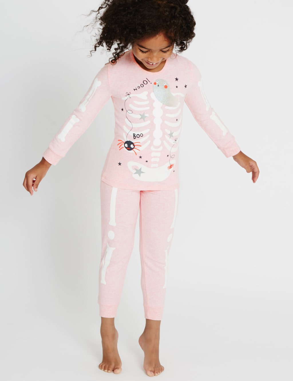 Cotton Rich Skinny Fit Skeleton Print Pyjamas (1-8 Years) 1 of 6