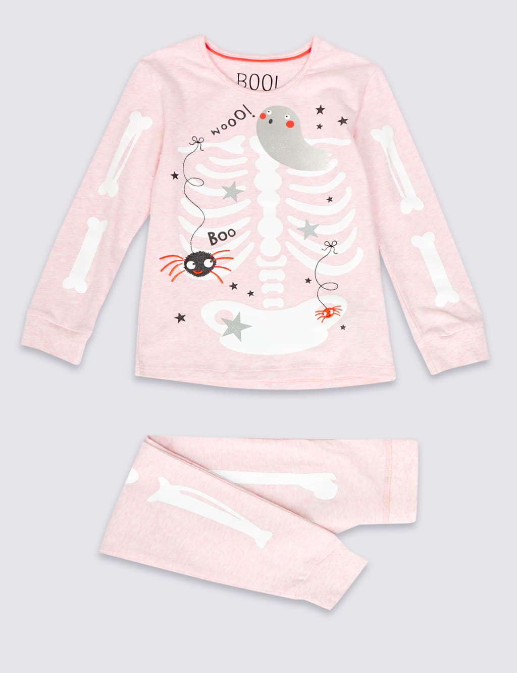 Cotton Rich Skinny Fit Skeleton Print Pyjamas (1-8 Years) 2 of 6