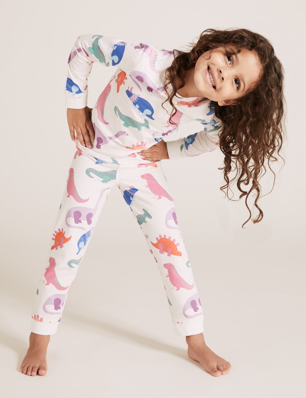 Cotton Dinosaur Print Pyjama Set (1-7 Yrs) 1 of 4