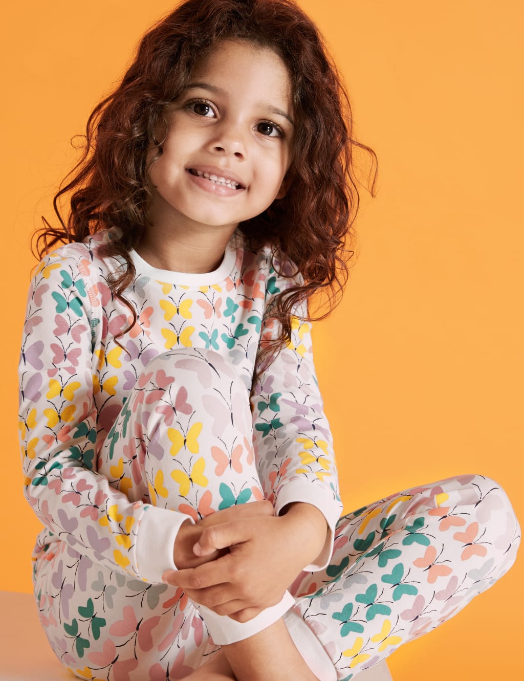 Cotton Rich Butterfly Print Pyjama Set 1 7 Yrs M S