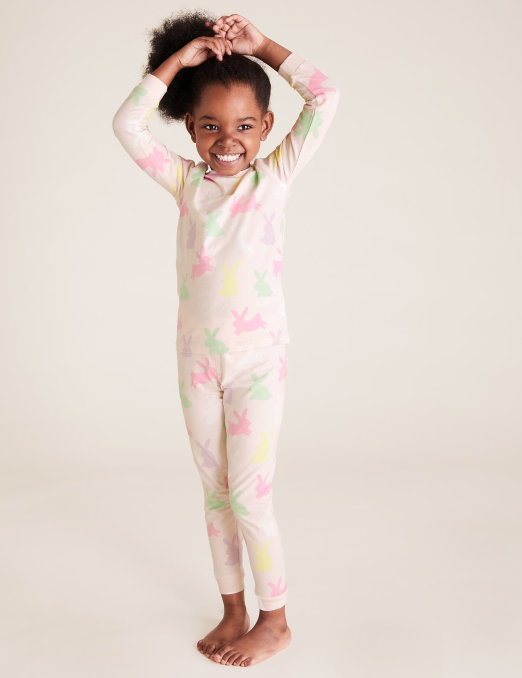 Cotton Bunny Print Pyjama Set (1-7 Yrs) 1 of 4