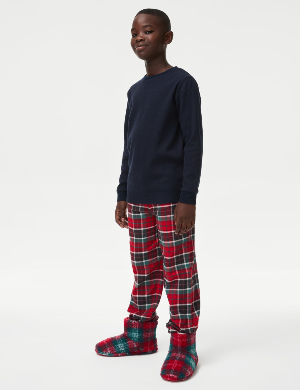 Cosy Waffle Checked Pyjamas 1 16 Yrs M S Collection M S