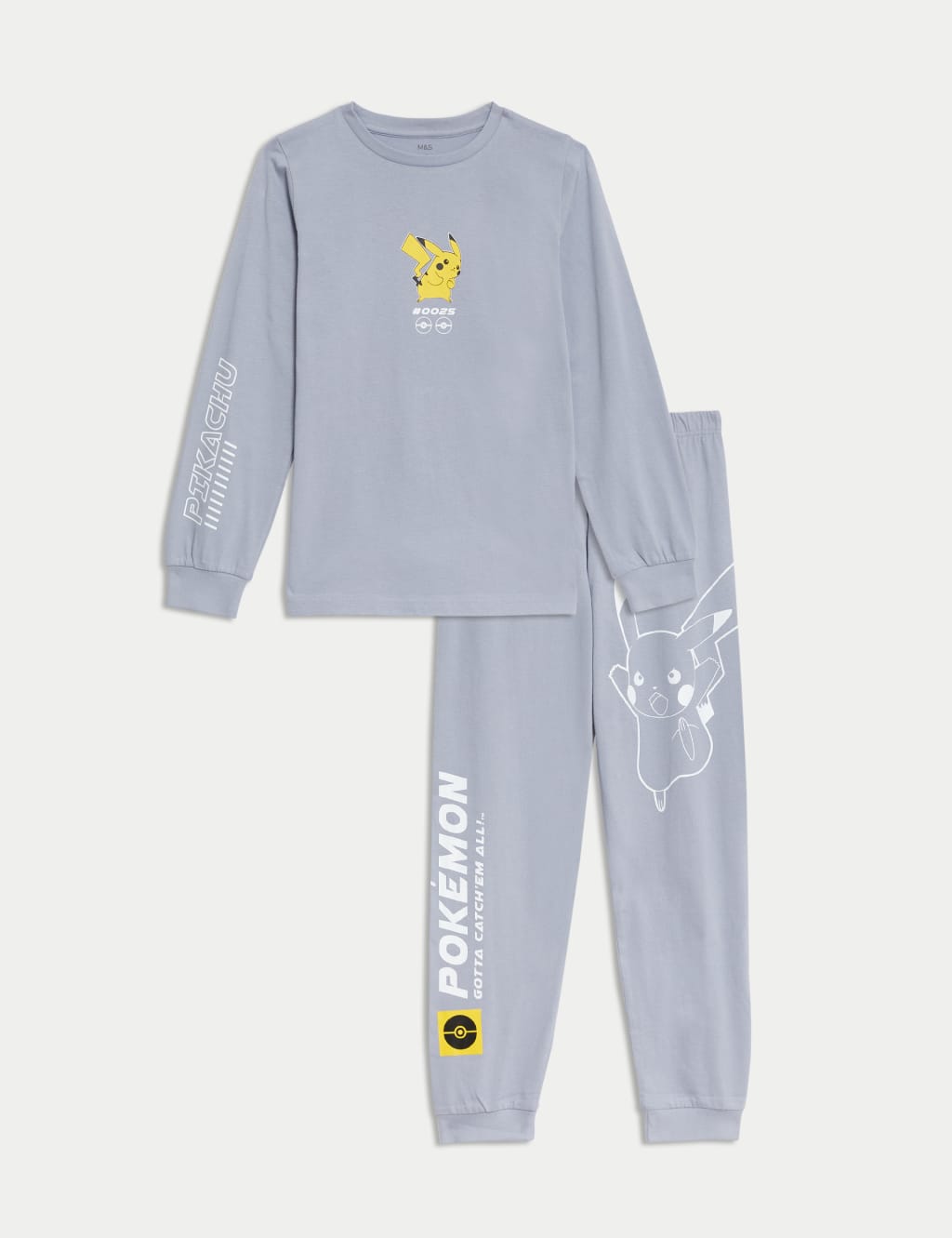 Pure Cotton Pokemon Pyjamas 6 16 Yrs M S Collection M S