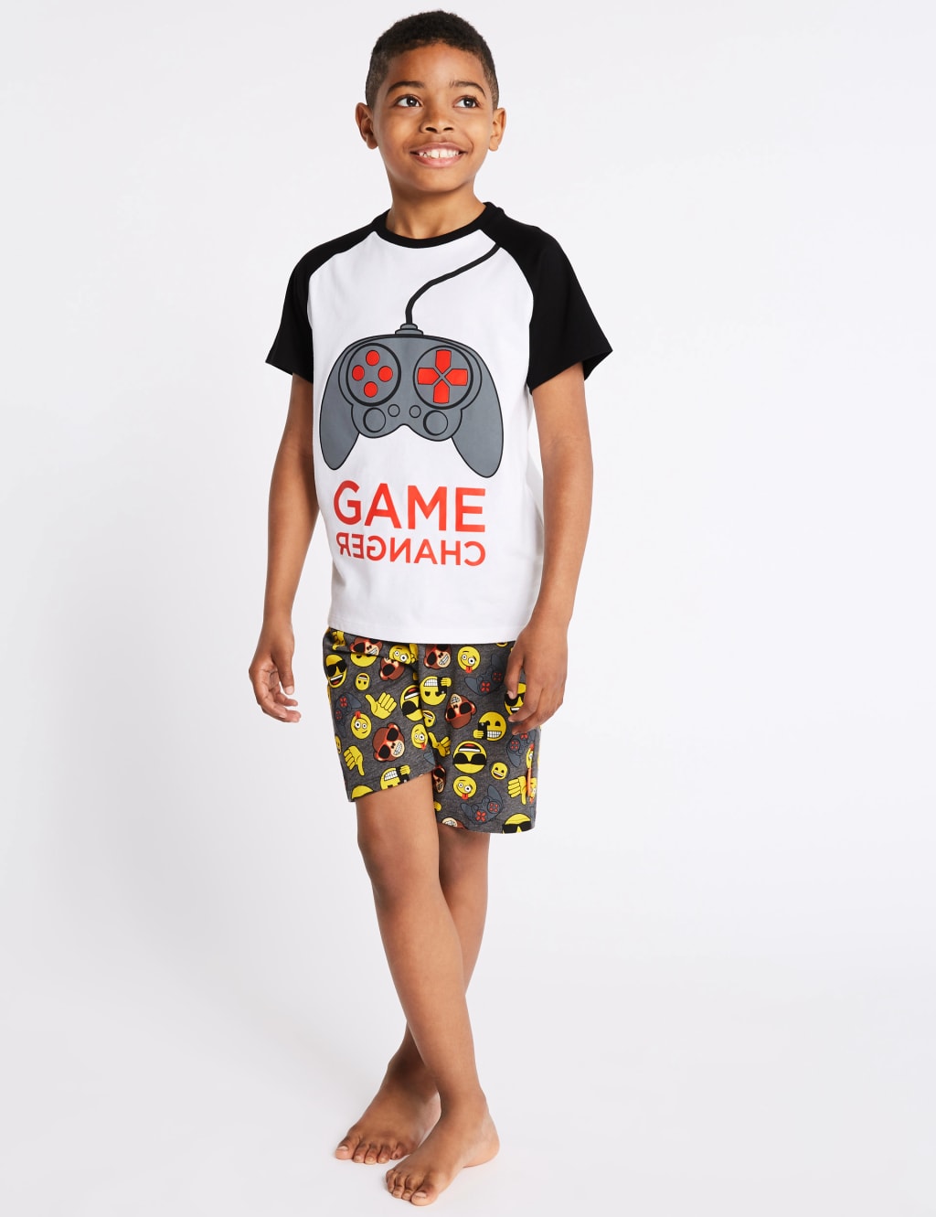 Emoji Pure Cotton Short Pyjamas 7 16 Years M S