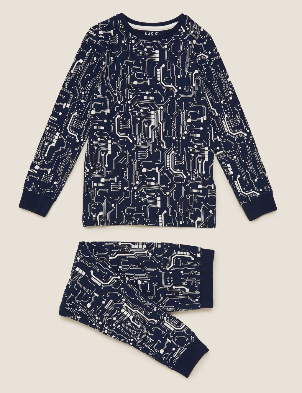 Cotton Electric Patterned Pyjama Set (7-16 Yrs) 2 of 4