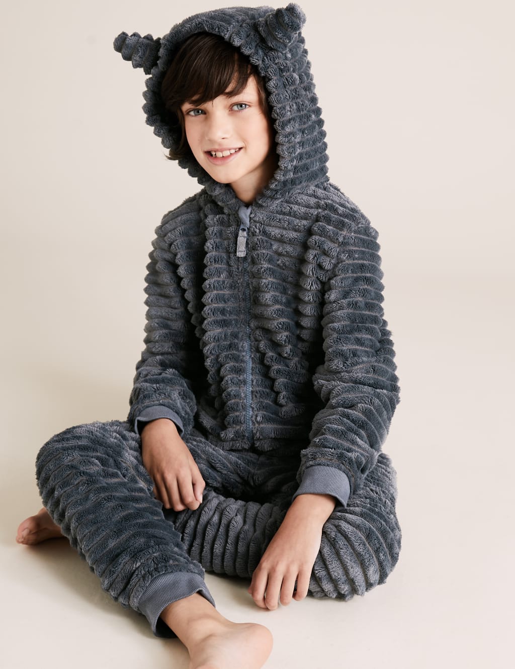 Fleece Hooded Onesie (6-16 Years) 1 of 4