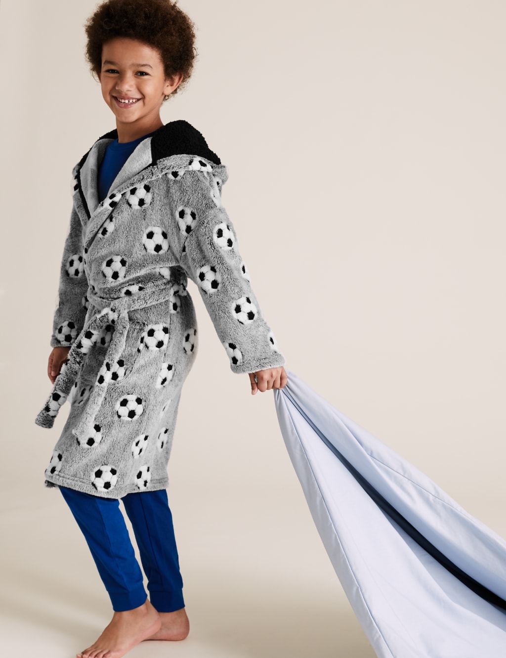 Fleece Football Dressing Gown 6 16 Yrs M S