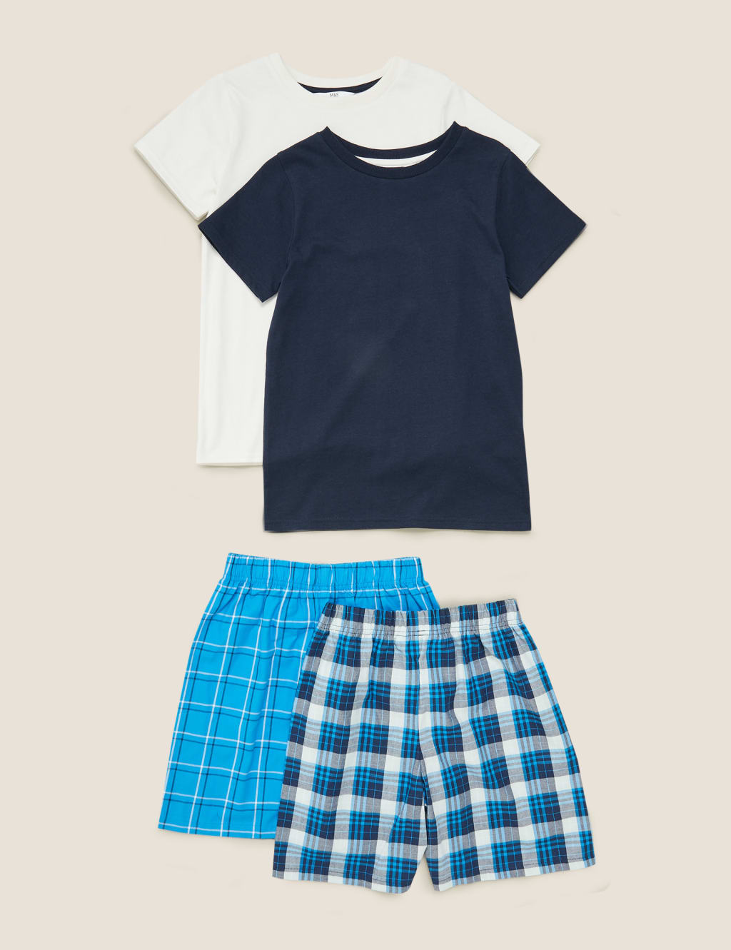 2pk Pure Cotton Short Pyjama Set (6-16 Yrs) 1 of 5