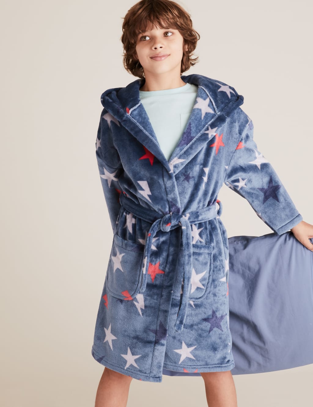 Fleece Star Dressing Gown 6 16 Yrs M S