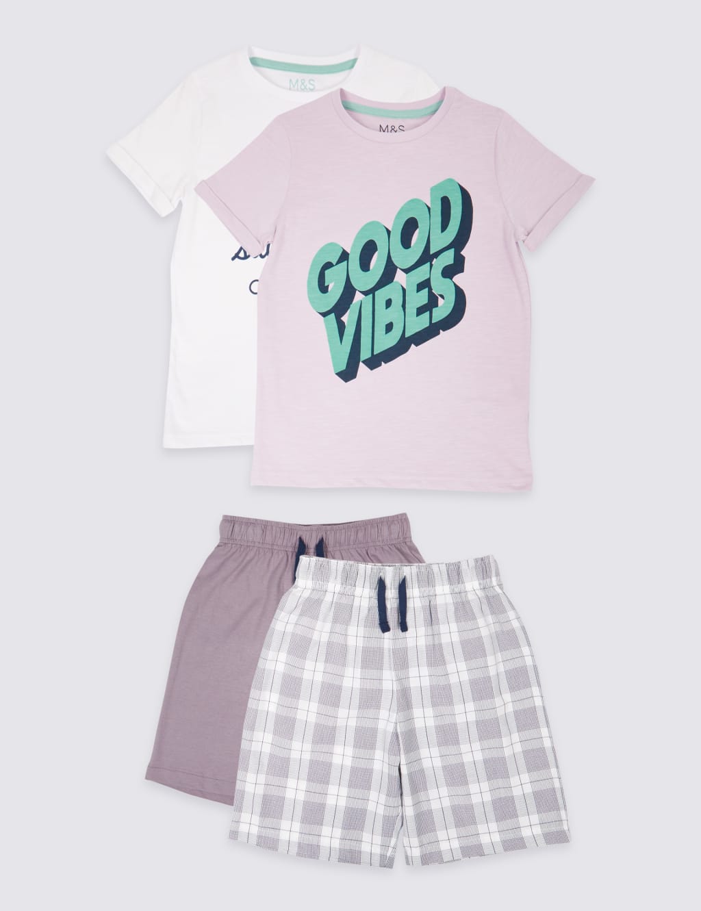 2 Pack Pure Cotton Short Pyjamas 3 16 Years M S