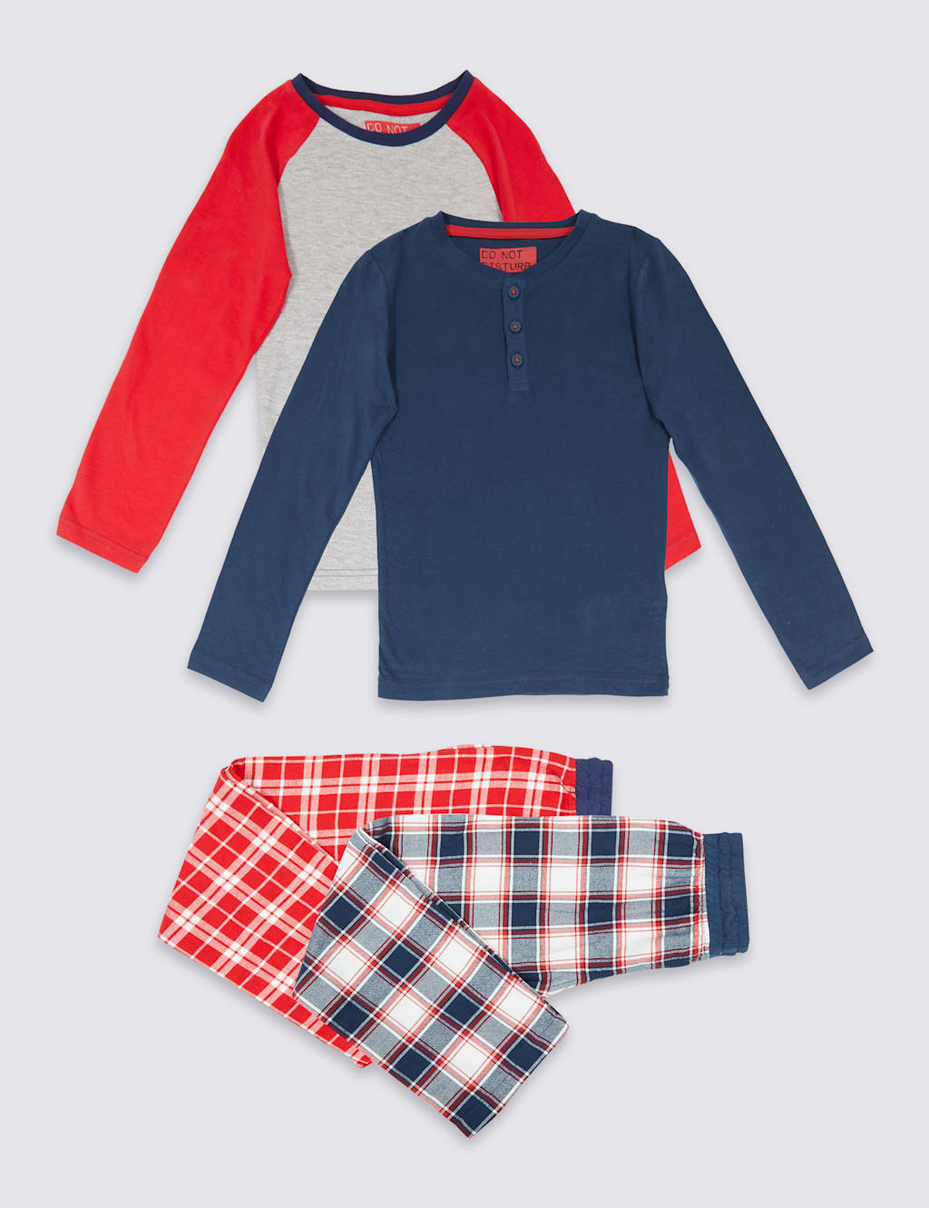 2 Pack Long Sleeve Pyjamas (3-16 Years) 2 of 8
