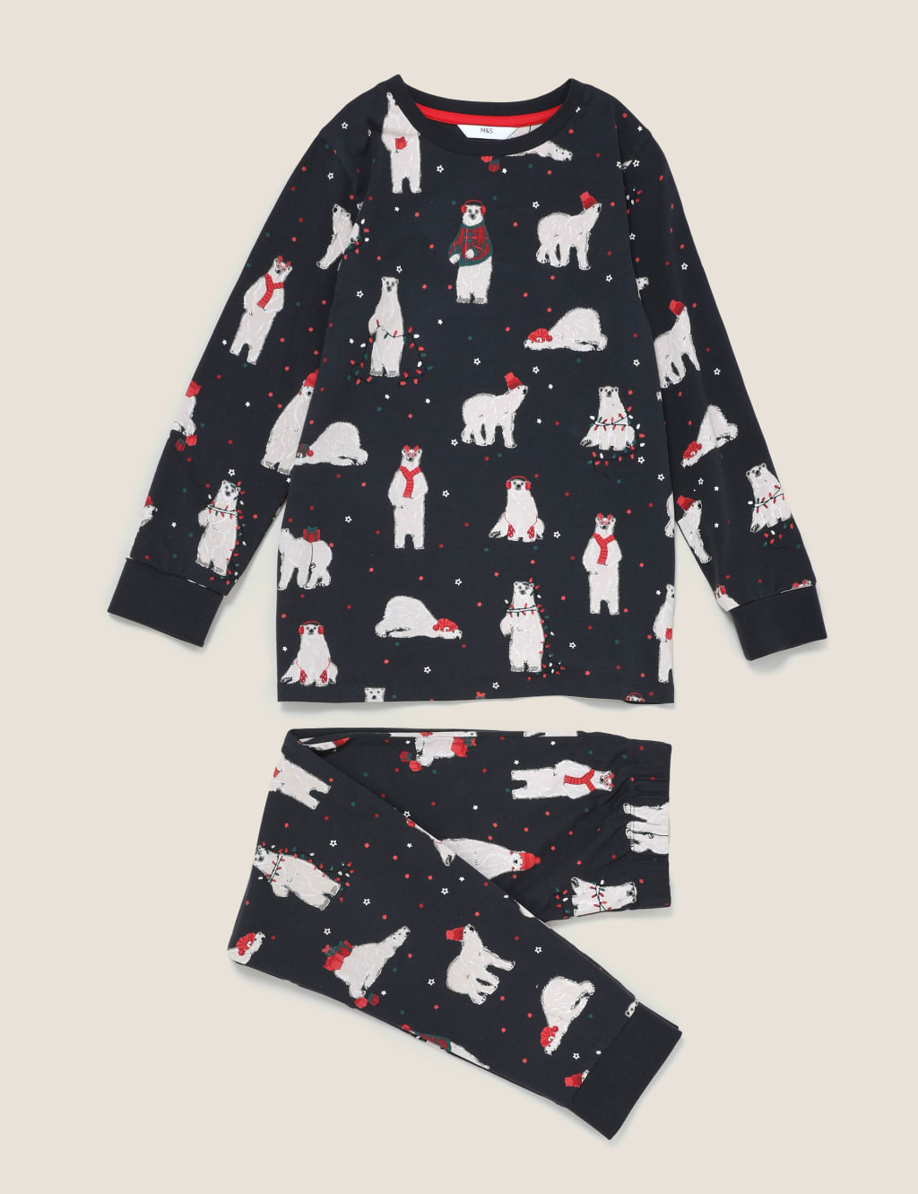 Kid s Family Polar Bear Pyjama Set 1 16 Yrs M S