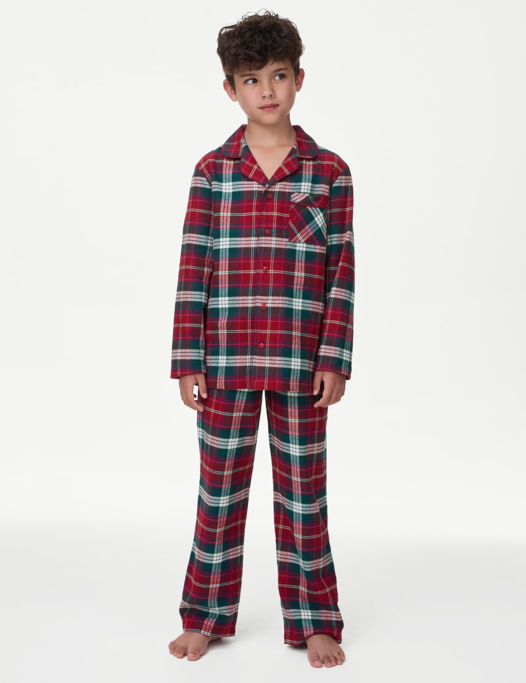 Kids Checked Family Christmas Pyjama Set 1 16 Yrs M S Collection M S