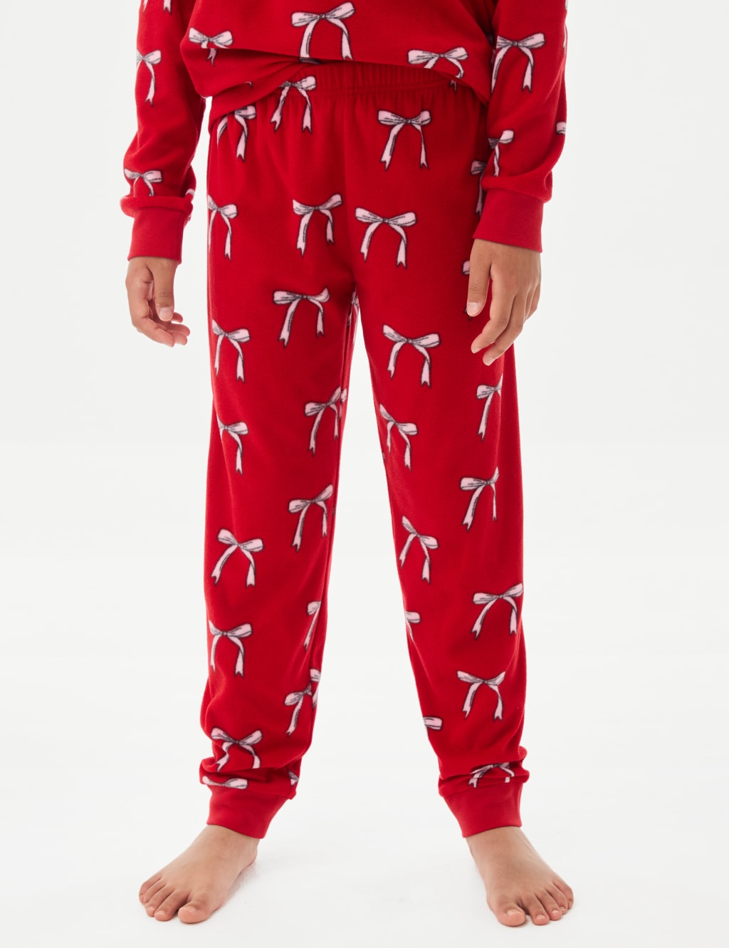 Christmas Fleece Bow Pyjamas 1 16 Yrs M S Collection M S