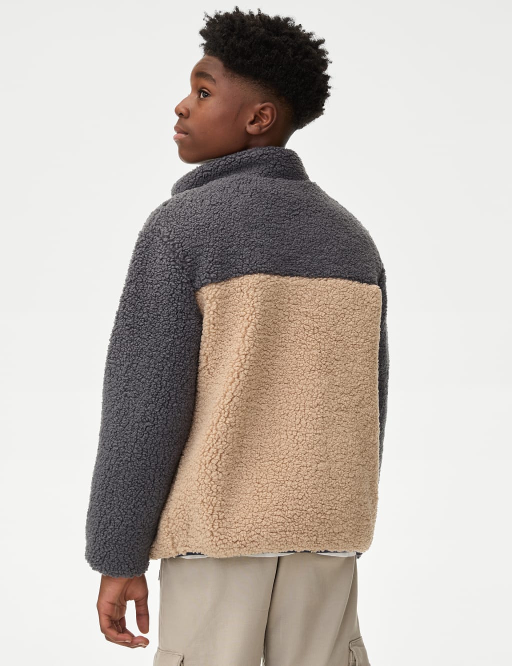 Borg Colour Block Jacket 6 16 Yrs