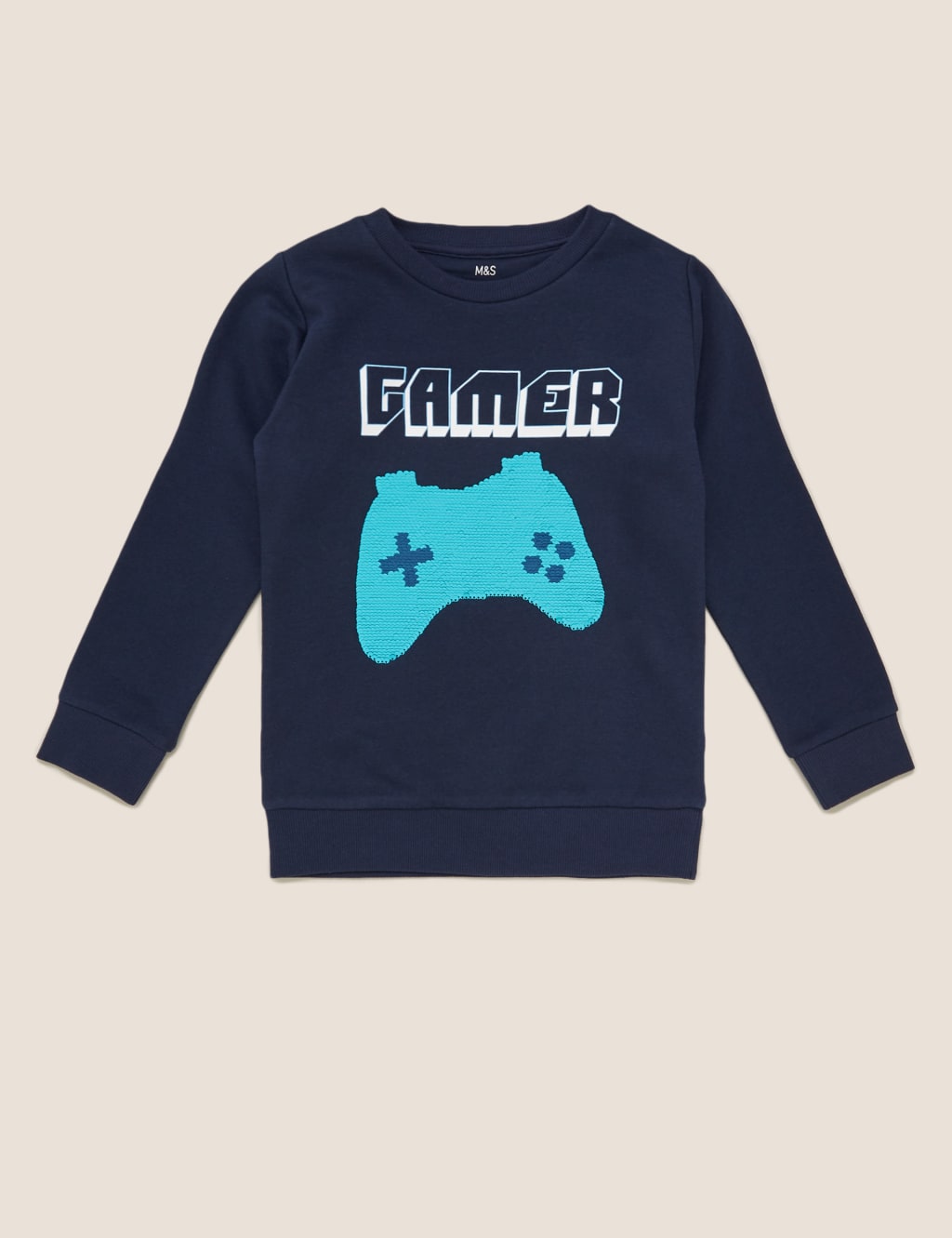 Cotton Sequin Gamer Sweatshirt (6-14 Yrs) 2 of 6