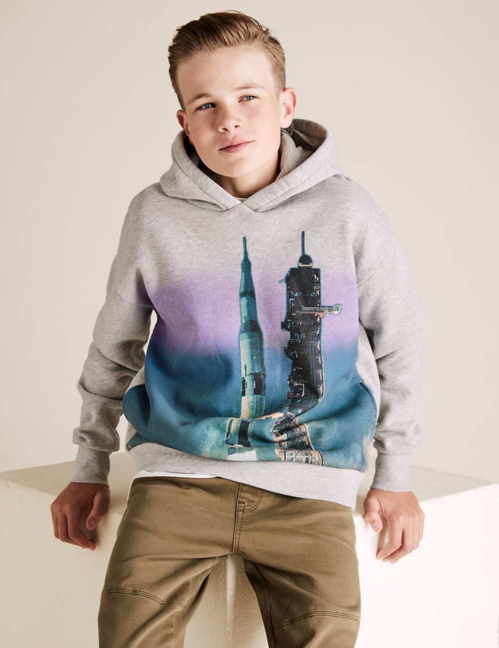 Space print hoodie outlet