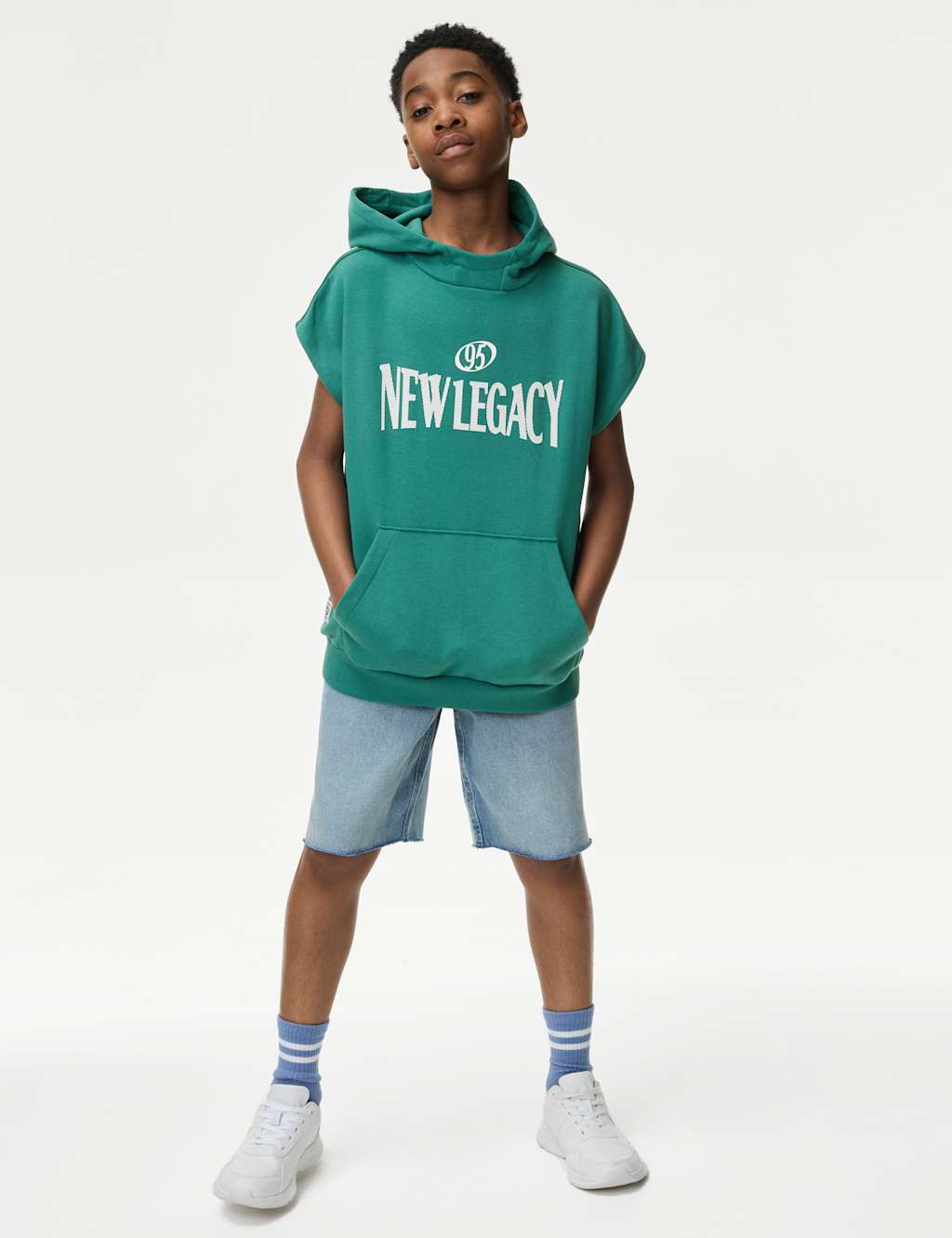 Cotton Rich Graphic Sleeveless Sweatshirt (6-16 Yrs) 1 of 5