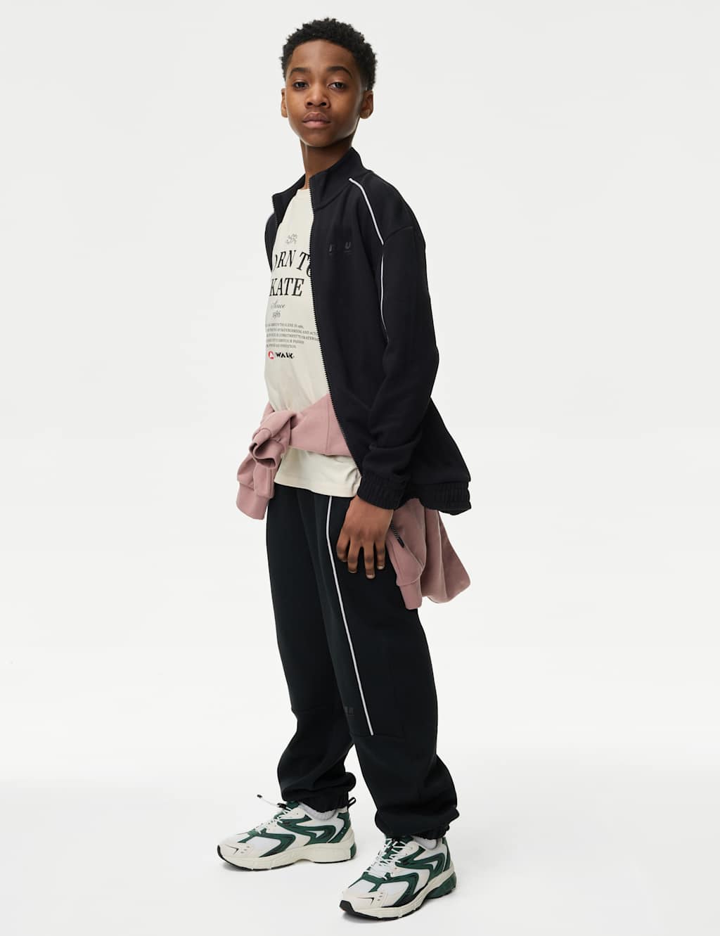 Cotton Rich Zip Through Track Sweatshirt (6-16 Yrs) 3 of 5