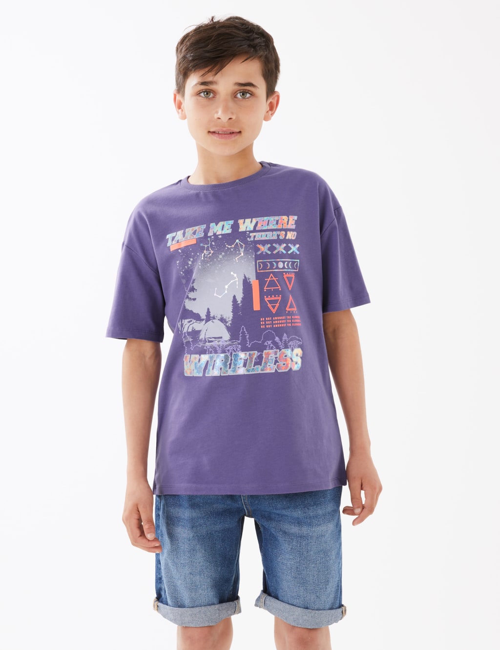 Pure Cotton Wireless Print T-Shirt (6-16 Yrs) 1 of 4