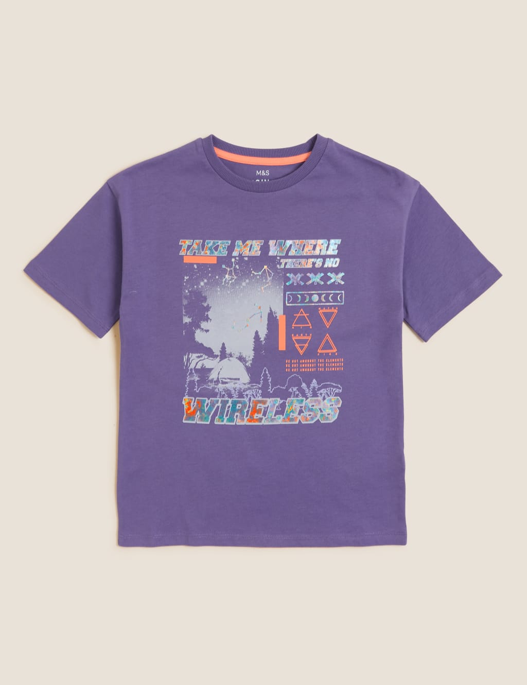 Pure Cotton Wireless Print T-Shirt (6-16 Yrs) 2 of 4