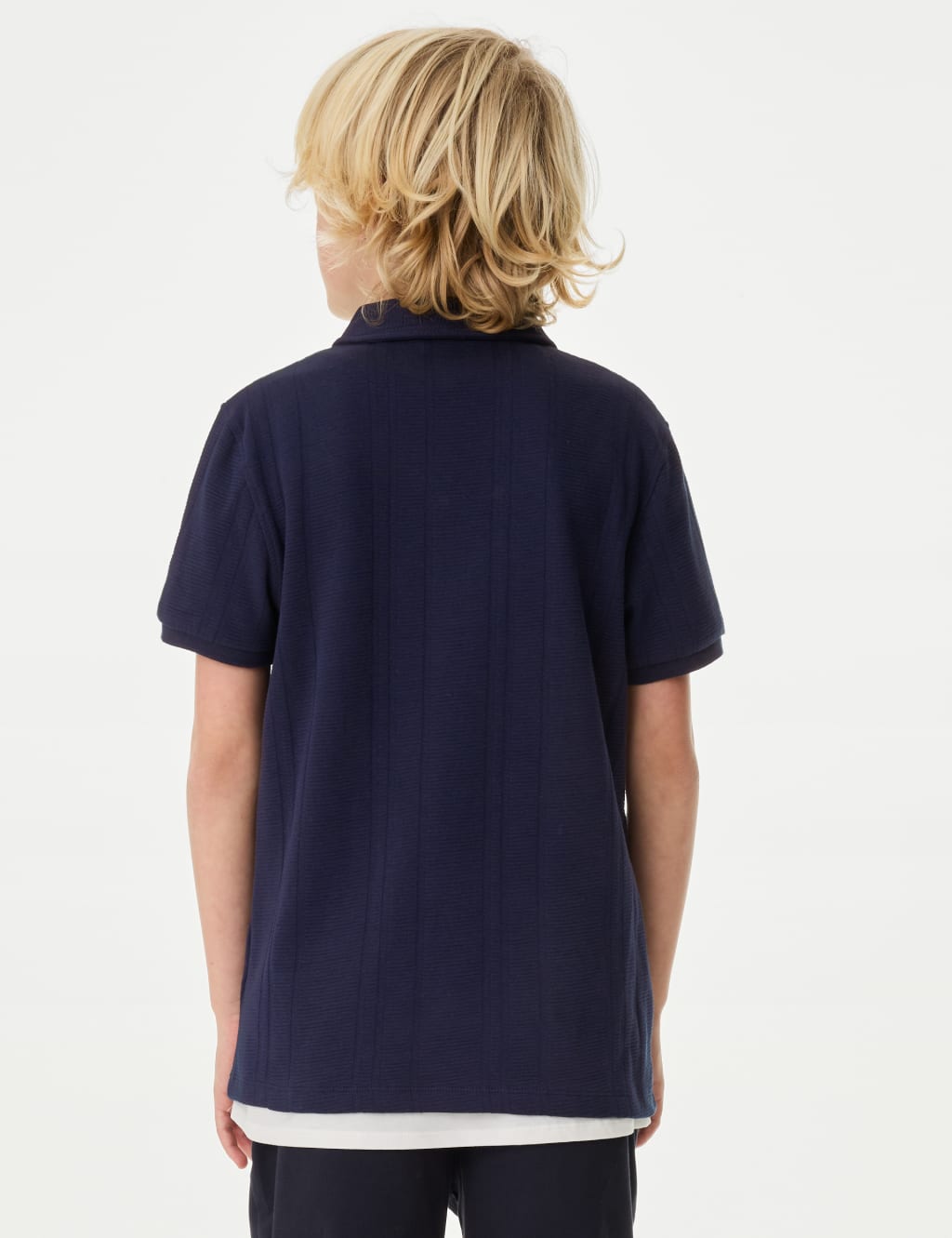 Pure Cotton Textured Zip Polo Shirt (2-16 Yrs) 4 of 5