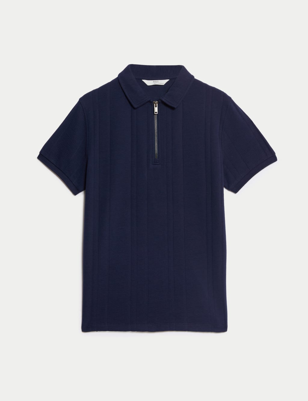 Pure Cotton Textured Zip Polo Shirt (2-16 Yrs) 2 of 5