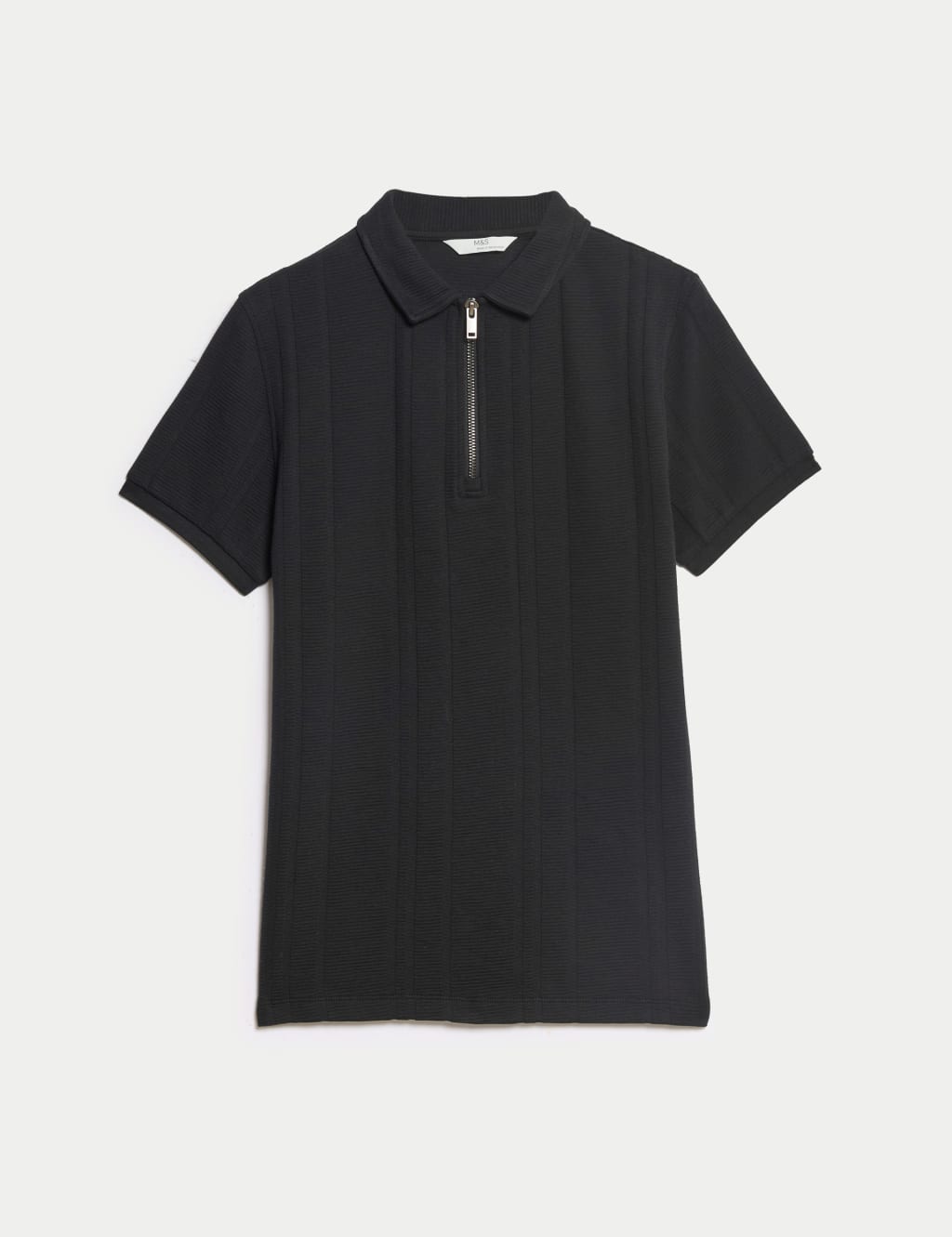 Pure Cotton Textured Zip Polo Shirt (2-16 Yrs) 2 of 5