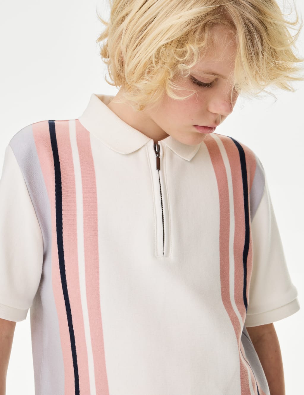 Pure Cotton Striped Polo Shirt (6-16 Yrs) 3 of 4