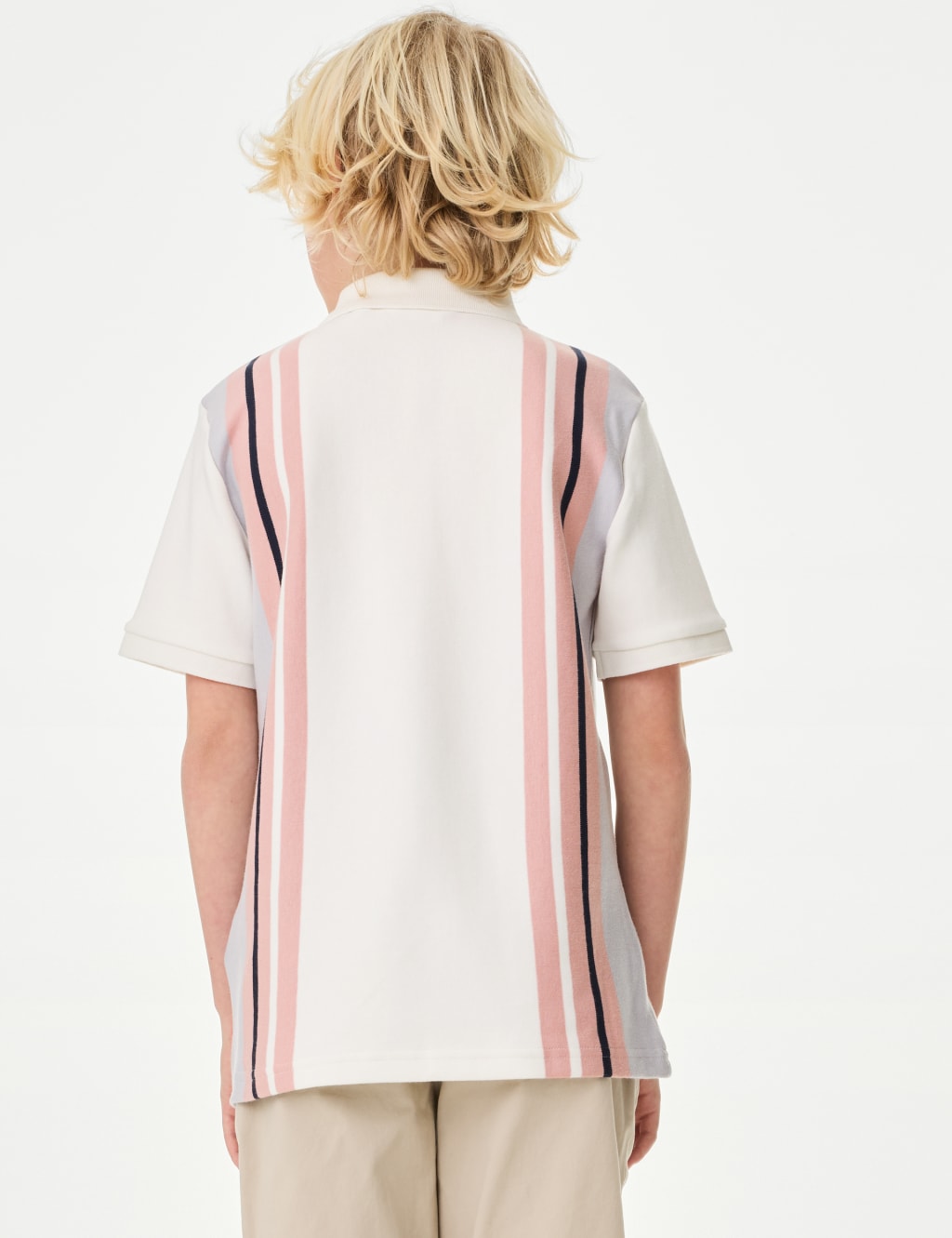 Pure Cotton Striped Polo Shirt (6-16 Yrs) 4 of 4