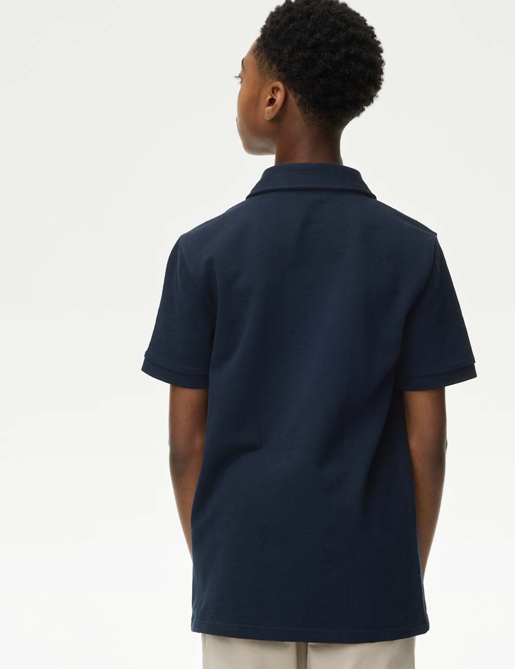 Cotton Rich Textured Polo Shirt (6-16 Yrs) 4 of 5
