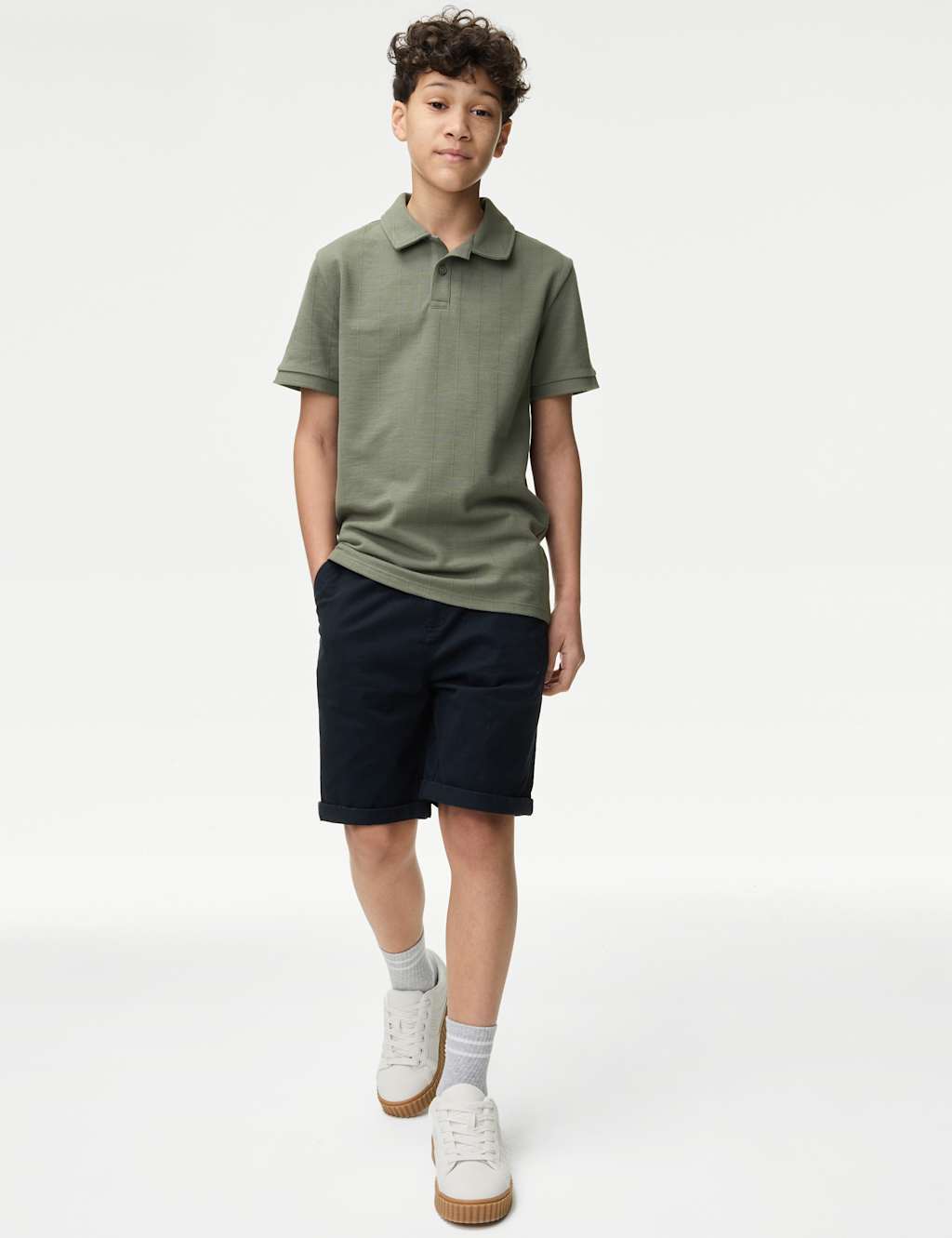 Cotton Rich Textured Polo Shirt (6-16 Yrs) 3 of 5