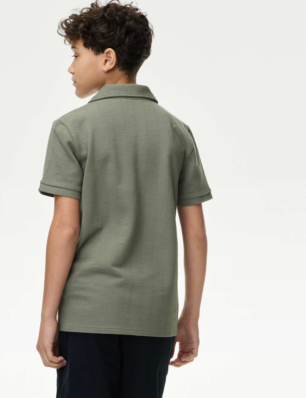 Cotton Rich Textured Polo Shirt (6-16 Yrs) 4 of 5