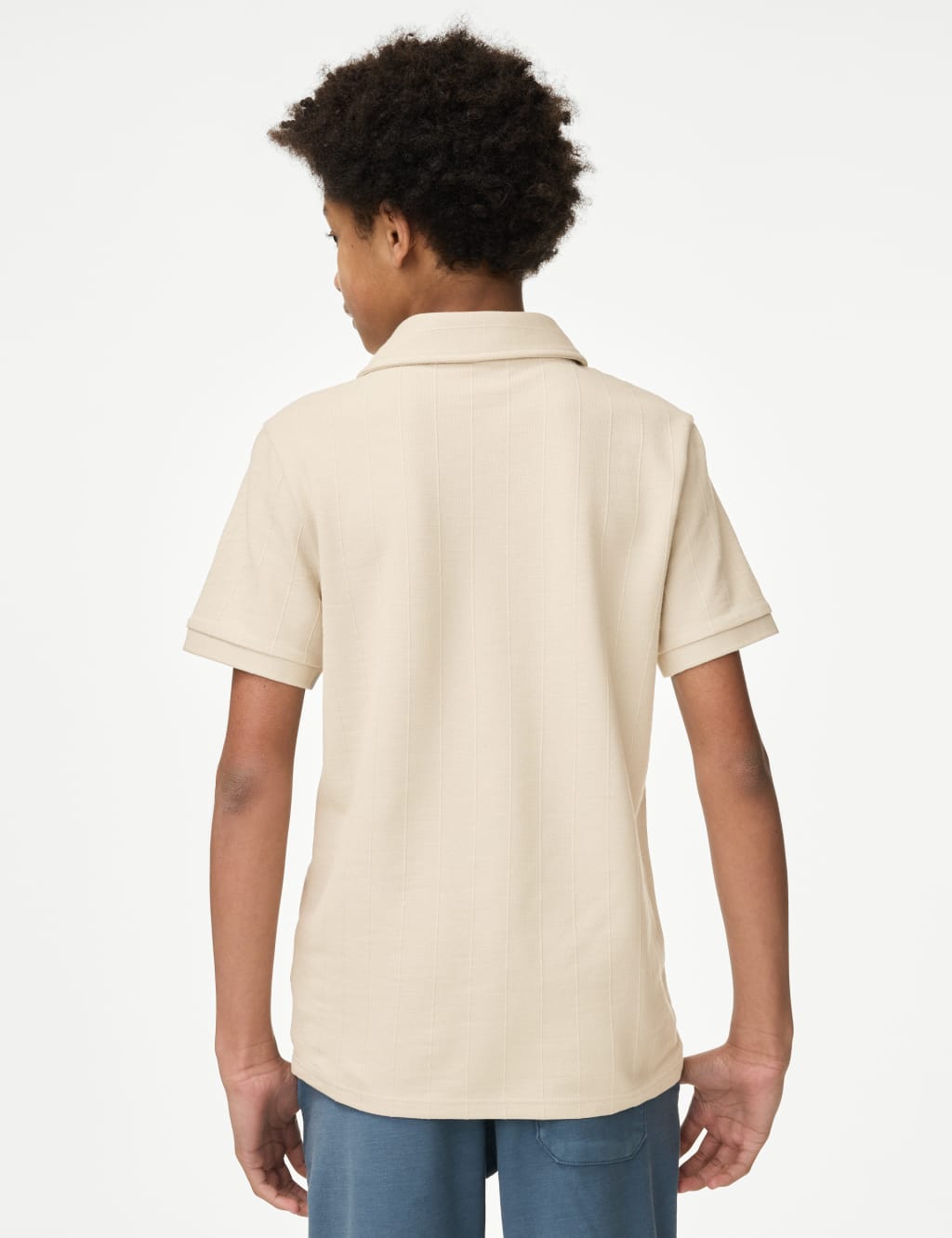 Cotton Rich Textured Polo Shirt (6-16 Yrs) 4 of 5