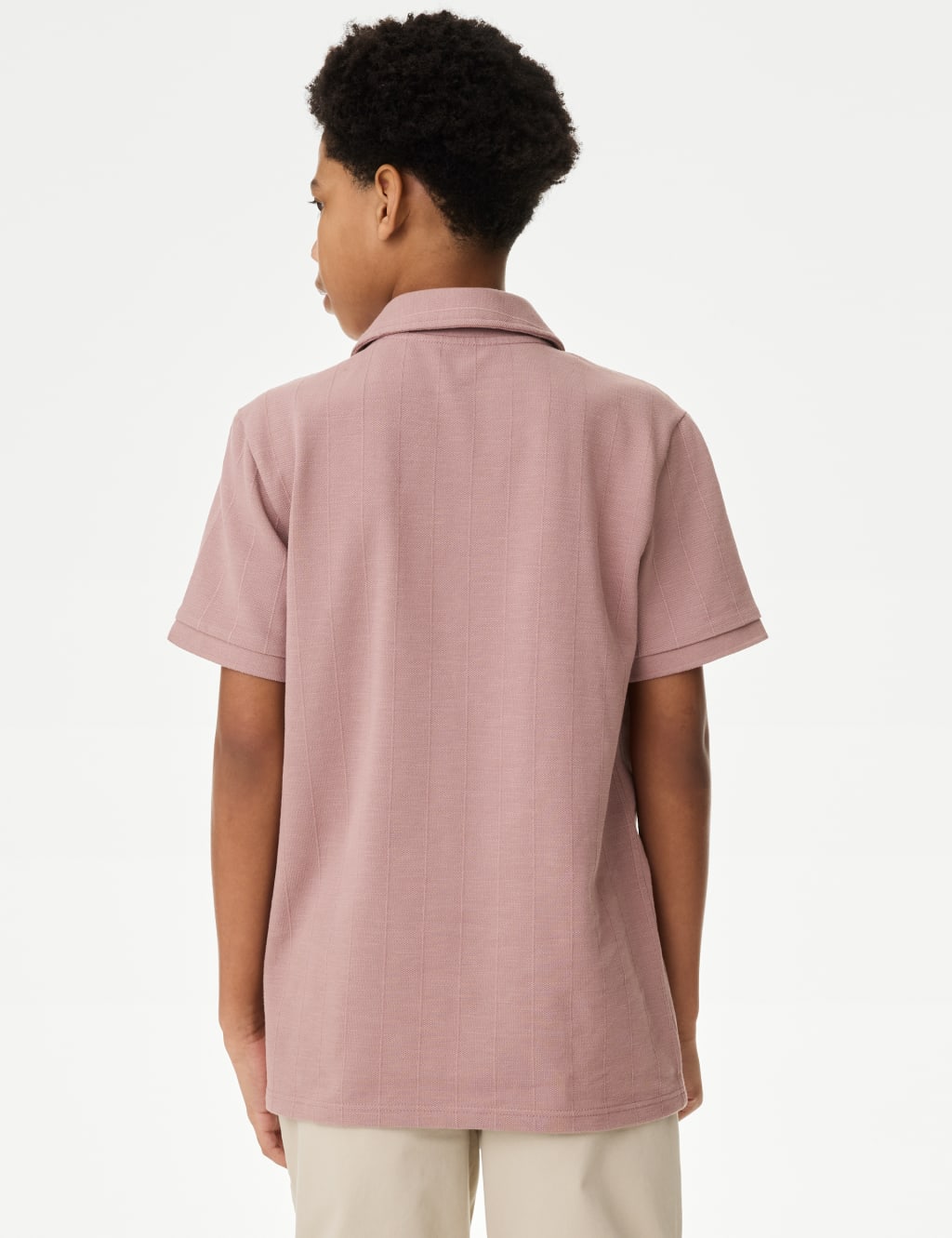 Cotton Rich Textured Polo Shirt (6-16 Yrs) 4 of 5