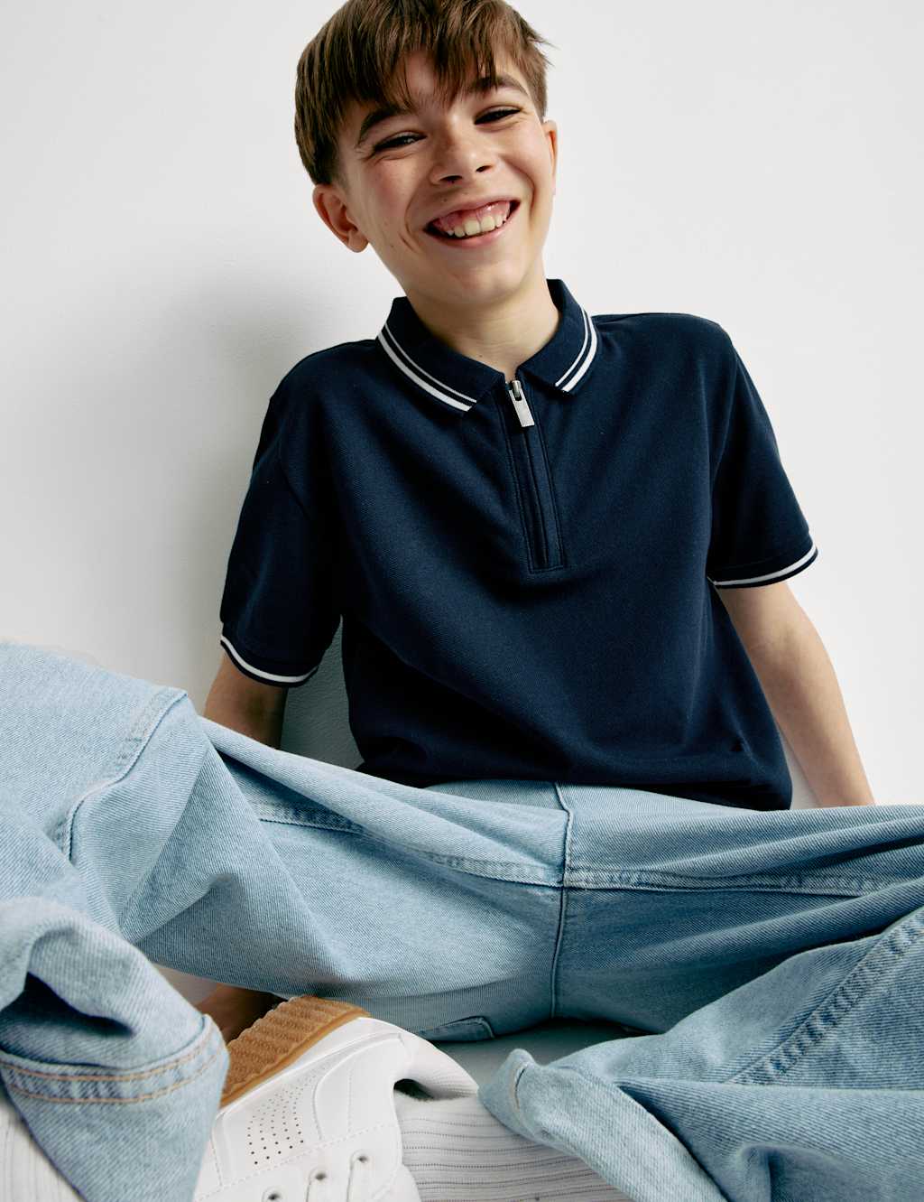 Pure Cotton Half Zip Polo Shirt (6-16 Yrs) 5 of 6